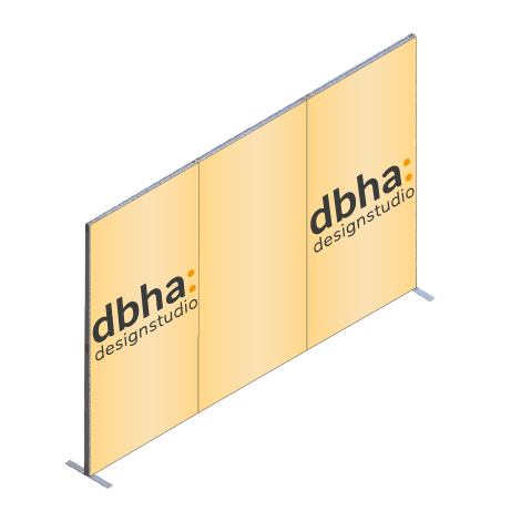 FASTFRAME™ gerade Wand | 3 Module | mit Druck