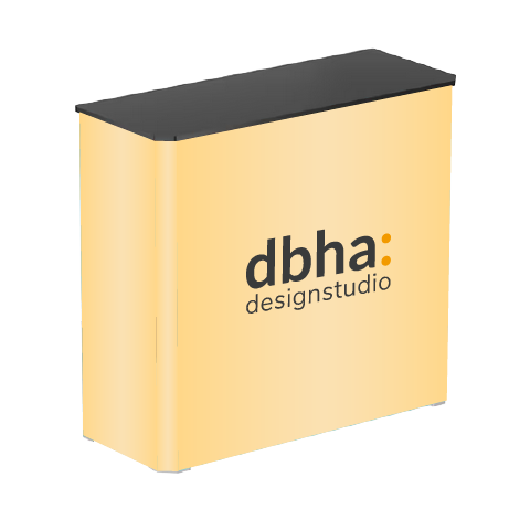 Messetheke FASTFRAME™ | B 102 cm x H 102,5 cm x T 41 cm | bedruckt