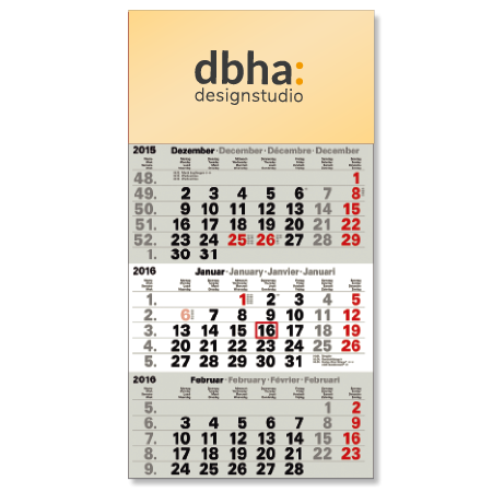 3-Monatskalender für das Folgejahr